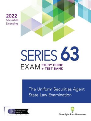 cover image of SERIES 63 EXAM STUDY GUIDE 2022 + TEST BANK